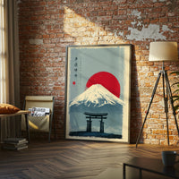 Mount Fuji Torii Gate Aesthetic Décor Poster – Japanese Home Art