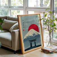 Mount Fuji Torii Gate Aesthetic Décor Poster – Japanese Home Art