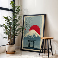 Mount Fuji Torii Gate Aesthetic Décor Poster – Japanese Home Art