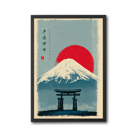 Mount Fuji Torii Gate Aesthetic Décor Poster – Japanese Home Art