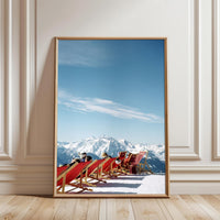 Mountain Deck Chairs Aesthetic Home Art Décor Poster Print for Home Decor
