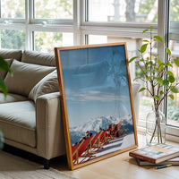 Mountain Deck Chairs Aesthetic Home Art Décor Poster Print for Home Decor