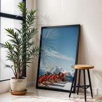 Mountain Deck Chairs Aesthetic Home Art Décor Poster Print for Home Decor