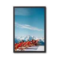 Mountain Deck Chairs Aesthetic Home Art Décor Poster Print for Home Decor