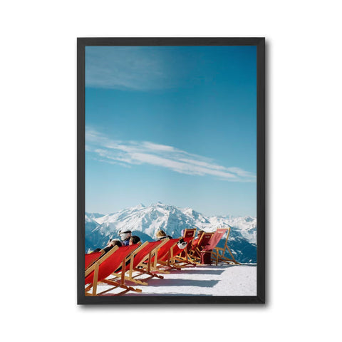 Mountain Deck Chairs Aesthetic Home Art Décor Poster Print for Home Decor