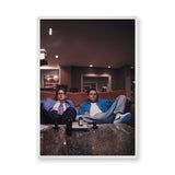 Movie Photography Modern Wall Art – Wolf Couch Scene in Dim Lounge