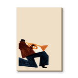 Music Portrait Minimalist Wall Art – Abstract Seated Trumpet Player