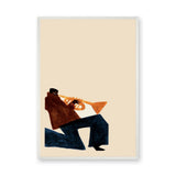 Music Portrait Minimalist Wall Art – Abstract Seated Trumpet Player