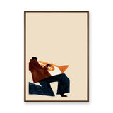 Music Portrait Minimalist Wall Art – Abstract Seated Trumpet Player