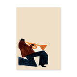 Music Portrait Minimalist Wall Art – Abstract Seated Trumpet Player