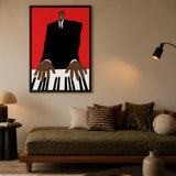 Music Portrait Modern Wall Art – Red Piano Player Print