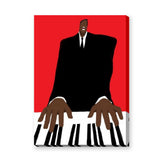 Music Portrait Modern Wall Art – Red Piano Player Print