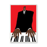 Music Portrait Modern Wall Art – Red Piano Player Print