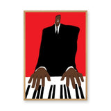 Music Portrait Modern Wall Art – Red Piano Player Print