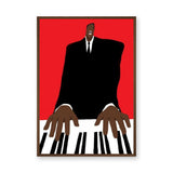 Music Portrait Modern Wall Art – Red Piano Player Print