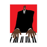 Music Portrait Modern Wall Art – Red Piano Player Print
