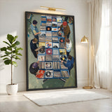 Music Retro Wall Art – Overhead Vinyl Record Store Painting