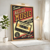 Music Typography Retro Wall Art – Cassette Live Performance Print