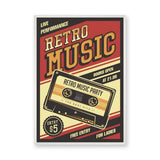 Music Typography Retro Wall Art – Cassette Live Performance Print