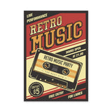 Music Typography Retro Wall Art – Cassette Live Performance Print