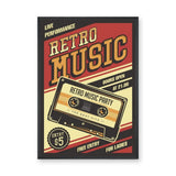 Music Typography Retro Wall Art – Cassette Live Performance Print