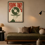 Music Typography Retro Wall Art – Serving Tunes Vinyl Record Print