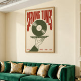 Music Typography Retro Wall Art – Serving Tunes Vinyl Record Print
