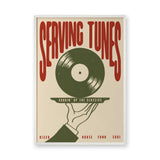 Music Typography Retro Wall Art – Serving Tunes Vinyl Record Print