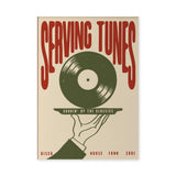 Music Typography Retro Wall Art – Serving Tunes Vinyl Record Print