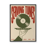 Music Typography Retro Wall Art – Serving Tunes Vinyl Record Print