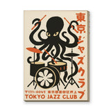 Music Typography Retro Wall Art – Tokyo Jazz Octopus Drummer