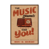 Music Typography Vintage Wall Art – Retro Radio Quote Print