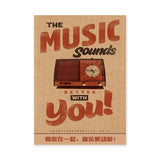 Music Typography Vintage Wall Art – Retro Radio Quote Print