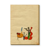 Music Vintage Wall Art – Whimsical Jazz Band Illustration