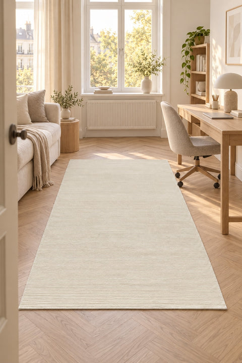 Mystic Modern Area Rug – Cream in a office