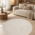 Mystic Modern Area Rug – Light Beige in a living room