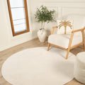 Mystic Modern Area Rug – Light Beige in a living room