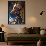 Naruto And Kurama Modern Anime Wall Art – Dark Giant Fox Spirit Print