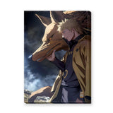 Naruto And Kurama Modern Anime Wall Art – Dark Giant Fox Spirit Print