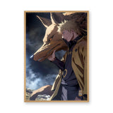 Naruto And Kurama Modern Anime Wall Art – Dark Giant Fox Spirit Print