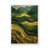 Nature Landscape Abstract Wall Art – Green Gold Terraced Fields