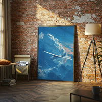 NAVDA Airplane Cloudscape Aesthetic Wall Décor Poster