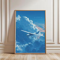 NAVDA Airplane Cloudscape Aesthetic Wall Décor Poster