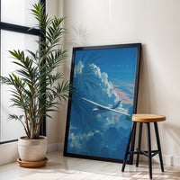 NAVDA Airplane Cloudscape Aesthetic Wall Décor Poster