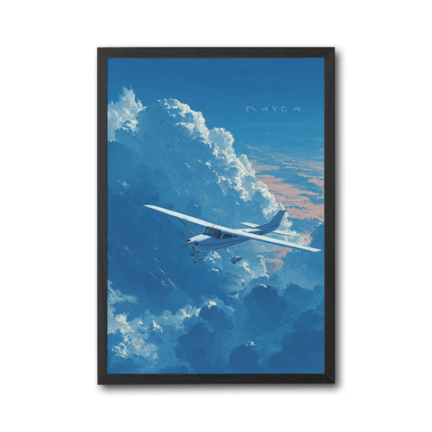 NAVDA Airplane Cloudscape Aesthetic Wall Décor Poster