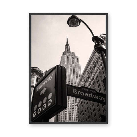 New York City Architecture Vintage Wall Art – Empire State Broadway Print