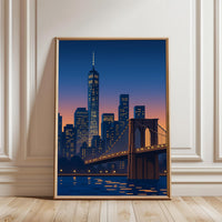 New York City Skyline Aesthetic Décor Poster – Sleek Urban Wall Poster