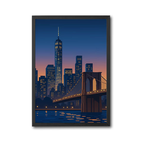 New York City Skyline Aesthetic Décor Poster – Sleek Urban Wall Poster