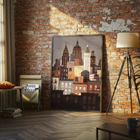 New York City Skyline Illustration Wall Poster by Jamey Christoph – Aesthetic Cityscape Wall Print