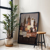 New York City Skyline Illustration Wall Poster by Jamey Christoph – Aesthetic Cityscape Wall Print